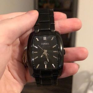 Men’s black fossil watch